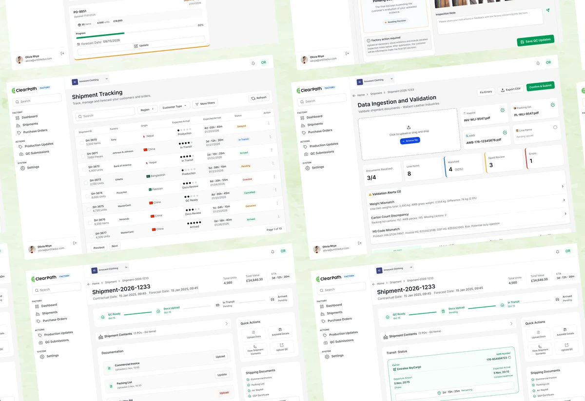 ClearPath — a supply chain platform for garment factories and their buyers