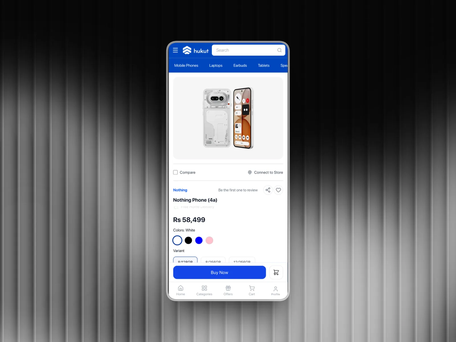Hukut product page on mobile